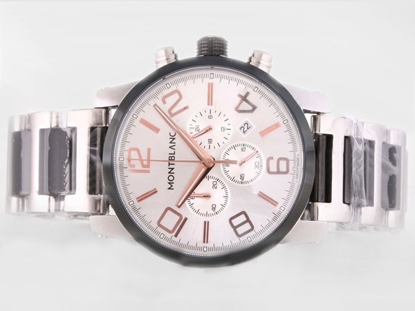 Montblanc Time Silver Dial-Rose Gold Marking Montre