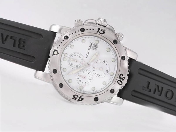 Montblanc Classic Black Dial-Rubber Strap Montre