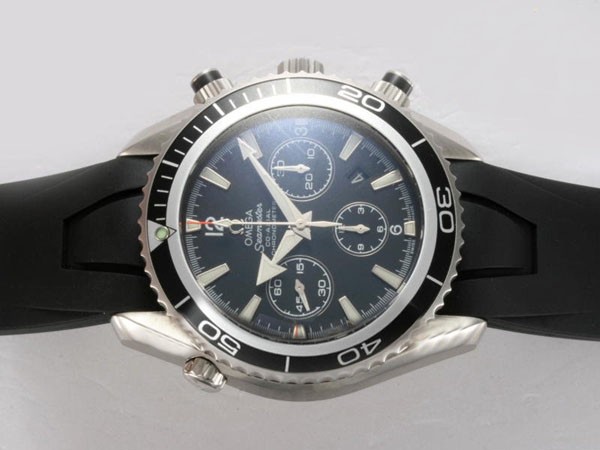 Omega Seamaster AR Coating with Black Dial and Bezel-Rubber Strap Montre