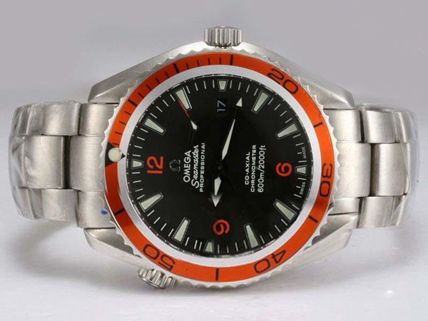Omega Seamaster AR Coating with Black Dial-Orange Bezel Montre