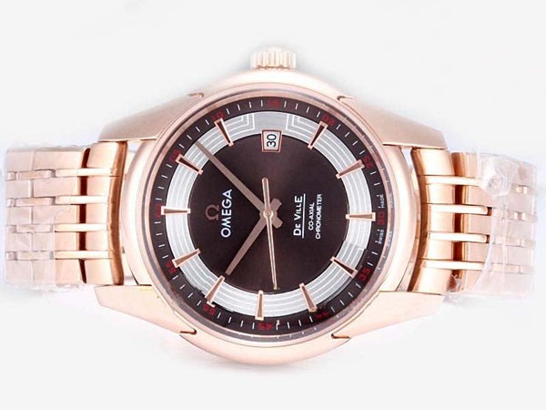 Omega Hour Vision Ful Rose Gold with Brown Dial Montre