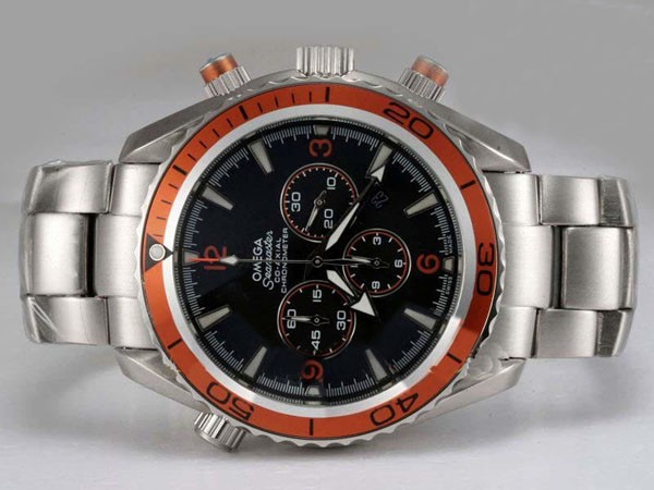 Omega Seamaster Black Dial with Orange Bezel Same Chassis As 7750-High Quality Montre