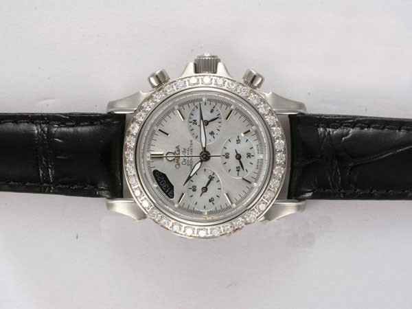Omega De Ville Diamond Bezel with White Dial Lady Size Montre