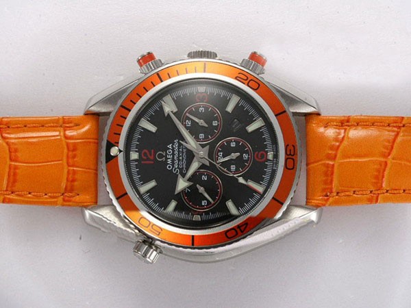 Omega Seamaster Black Dial-Orange Bezel and Strap Montre Omega Seamaster Black Dial-Orange Bezel and Strap Montre