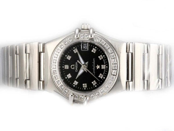 Omega Constellation Black Dial-Lady Size Montre