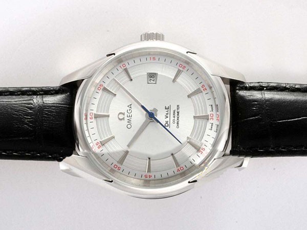 Omega Hour Vision White Dial-Deployment Buckle Montre