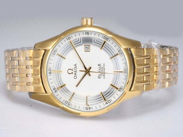 Omega Hour Vision Full Gold with White Dial Montre