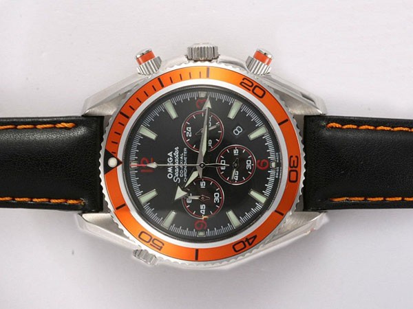Omega Seamaster Orange Bezel and Black Dial Montre