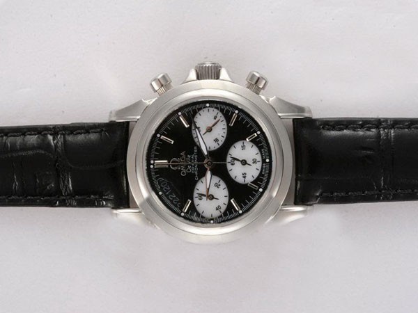 Omega De Ville Black Dial and Strap Lady Size Montre