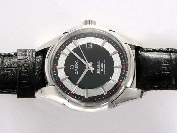 Omega Hour Vision Black Dial-Deployment Buckle Montre