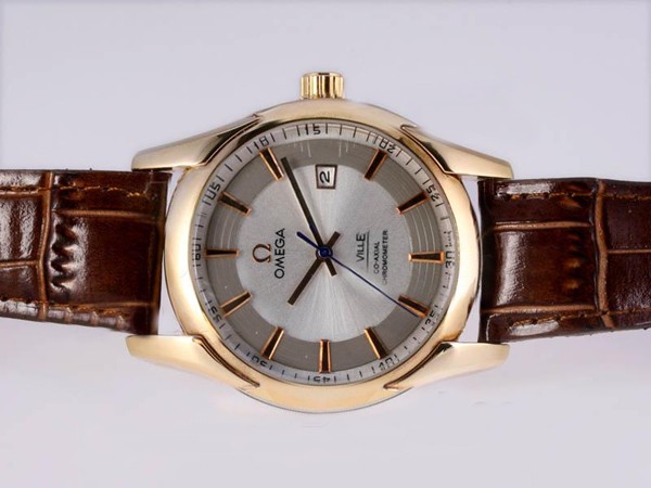 Omega Hour Vision Gold Case with White Dial Montre