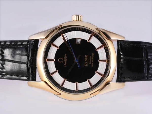 Omega Hour Vision Gold Case with Black Dial Montre