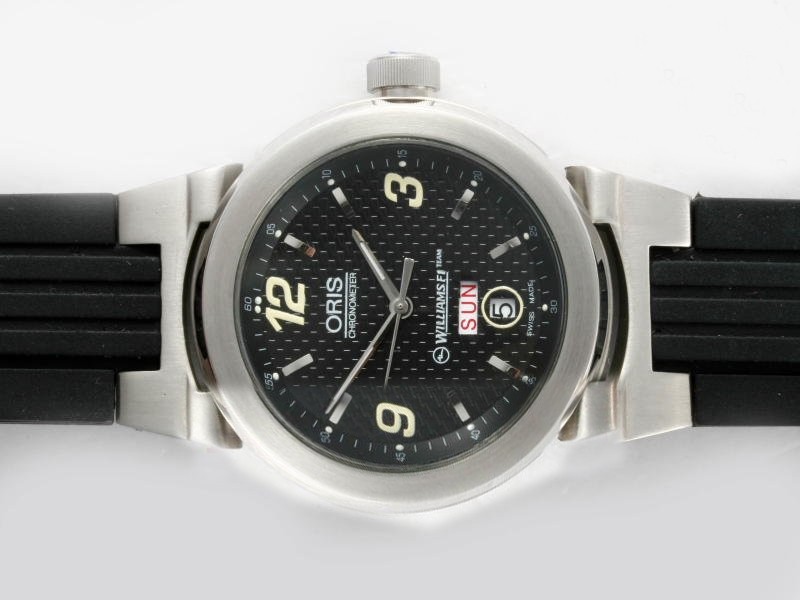 Oris Black Dial with Rubber Strap Montre