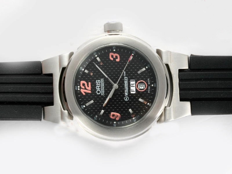 Oris Black Dial with Rubber Strap Montre