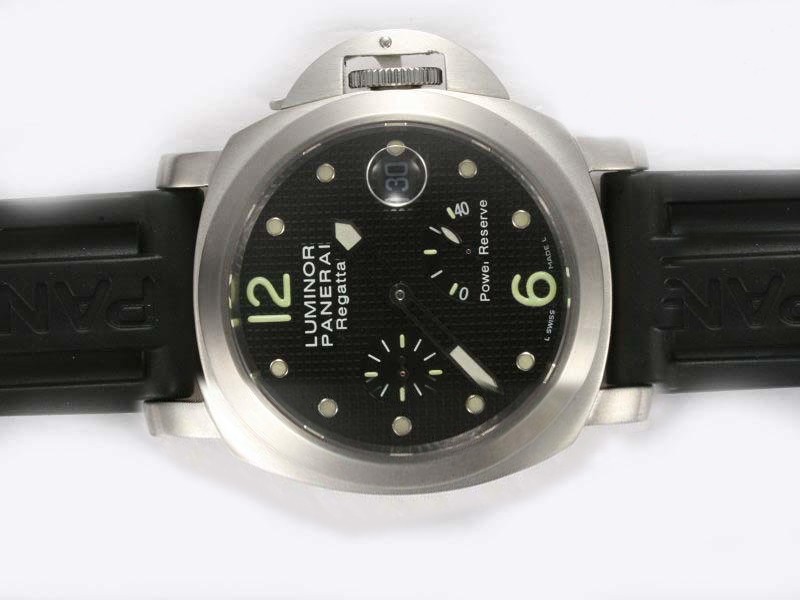 Panerai Luminor Swiss Valjoux 7750 Movement Working Power Reserve -Rubber Strap Montre