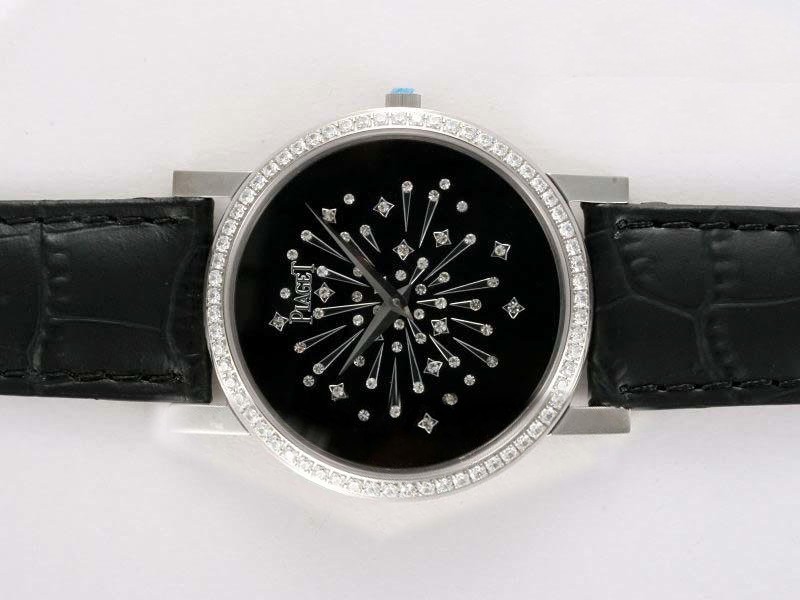 Piaget Altiplano Diamond Bezel With Black Dial Lady Size Montre Piaget Altiplano Diamond Bezel With Black Dial Lady Size Montre