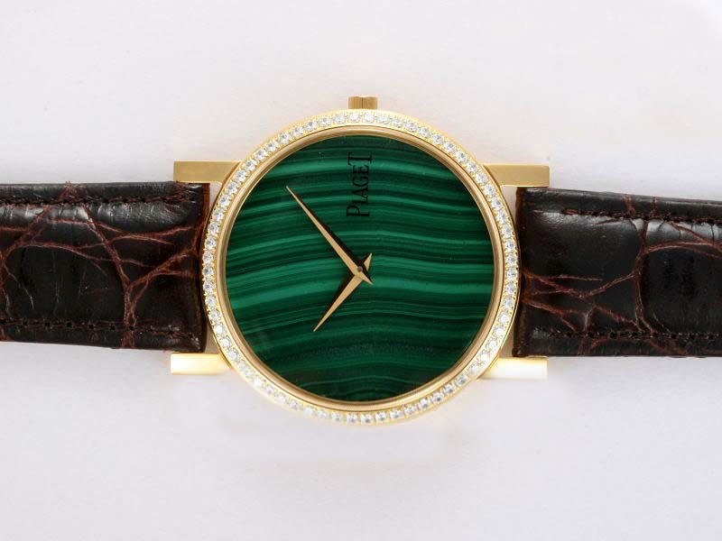 Piaget Altiplano Gold Case With Diamond Bezel-Green Dial Lady Size Montre