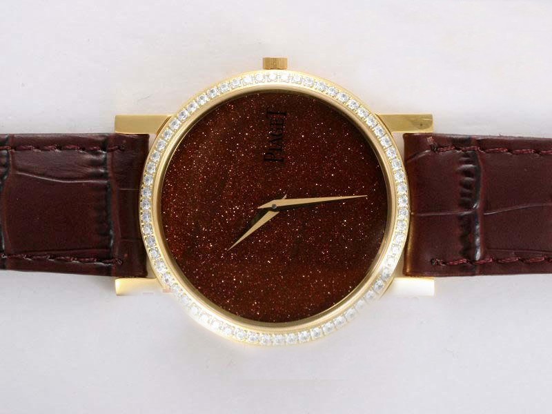 Piaget Altiplano Gold Case With Diamond Bezel Lady Size Montre
