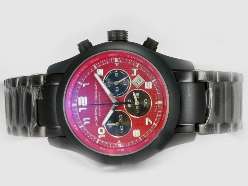 Porsche Design Full PVD With Red Dial-AR Coating Montre