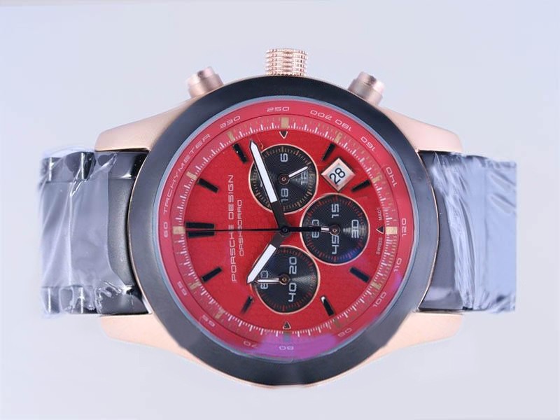 Porsche Design Rose Gold/ PVD Case-Red Montre