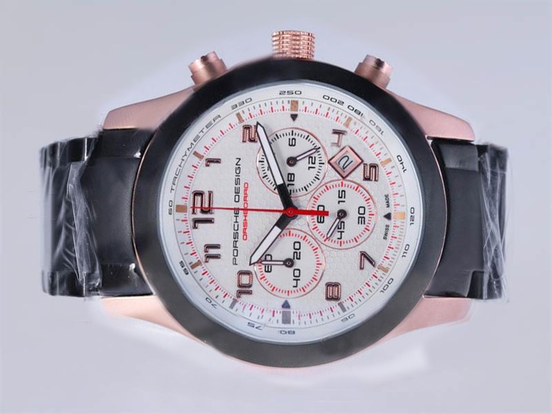 Porsche Design Rose Gold/ PVD Case-White Montre