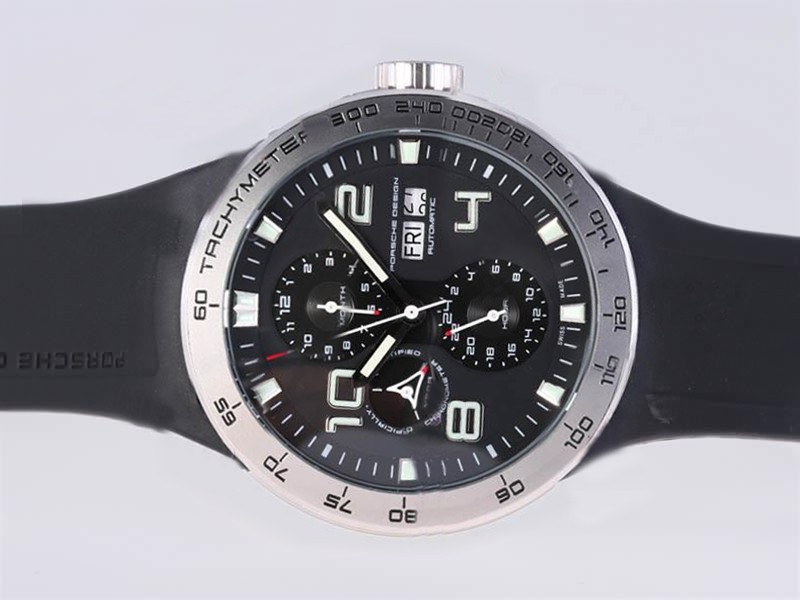 Porsche Design Black Dial-Same Structure As 7750-High Quality Montre