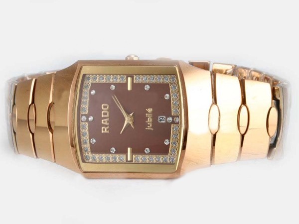 Rado Sintra Full Rose Gold With Brown Dial Diamond Marking Montre