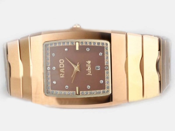 Rado Sintra Full Rose Gold With Brown Dial Diamond Marking Montre