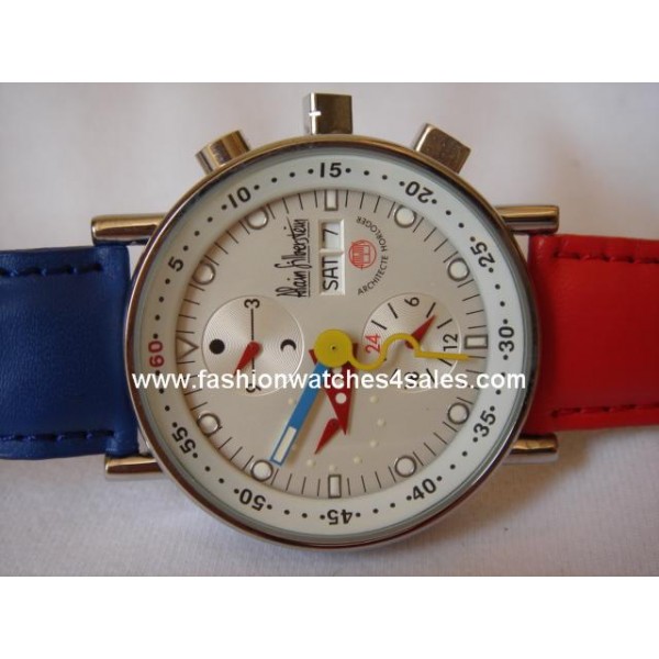 Replica Watch Alain Silberstein Krono Bauhaus chronographe automatique avec cadran blanc Regardez-007A