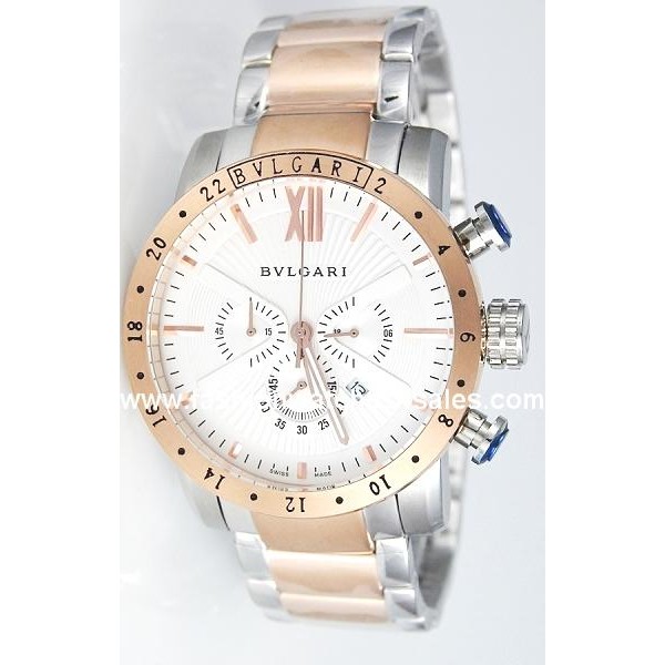Réplique Bvlgari Bulgari Chronograph hommes montre 66BSSDCH Réplique Bvlgari Bulgari Chronograph hommes montre 66BSSDCH