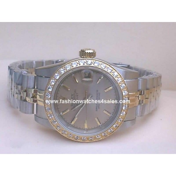 réplique Rolex Datejust 18K Datejusts Jubilé SS Diamond Bezel composer barre grise marqueurs II RD0024 Montre H. réplique Rolex Datejust 18K Datejusts Jubilé SS Diamond Bezel composer barre grise marqueurs II RD0024 Montre H.