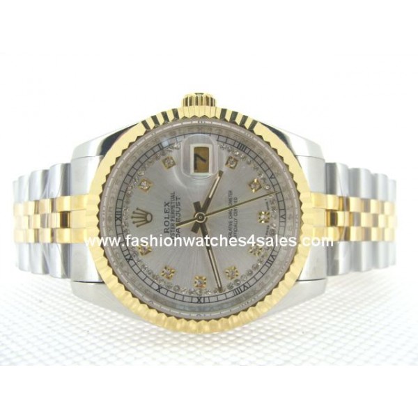 réplique Rolex Oyster Perpetual Datejust automatique de deux tons avec cadran blanc et lunette en or réplique Rolex Oyster Perpetual Datejust automatique de deux tons avec cadran blanc et lunette en or