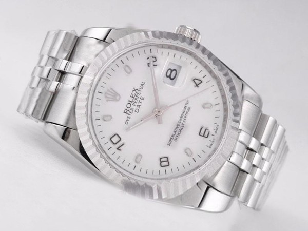 Rolex Datejust Swiss ETA 2836 White Dial Number/Stick Marking Montre