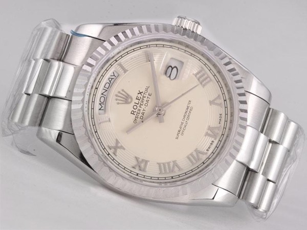 Rolex Day-Date Swiss ETA 2836 Beige Dial Roman Marking Montre