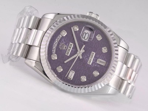 Rolex Day-Date Swiss ETA 2836 Blue Computer Dial Diamond Marking Montre