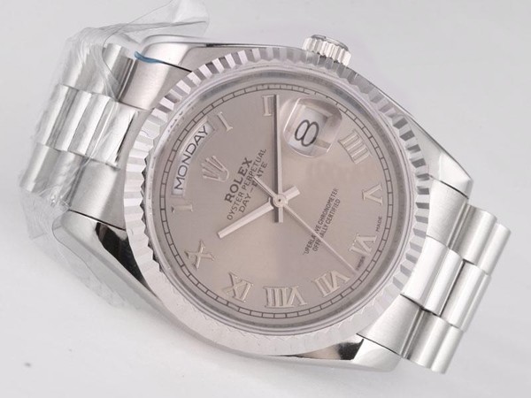 Rolex Day-Date Swiss ETA 2836 Gray Dial Roman Marking Montre