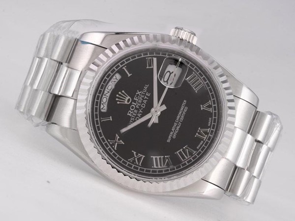 Rolex Day-Date Swiss ETA 2836 Black Dial Roman Marking Montre
