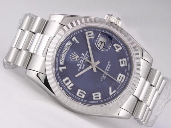 Rolex Day-Date Swiss ETA 2836 Blue Dial Number Marking Montre