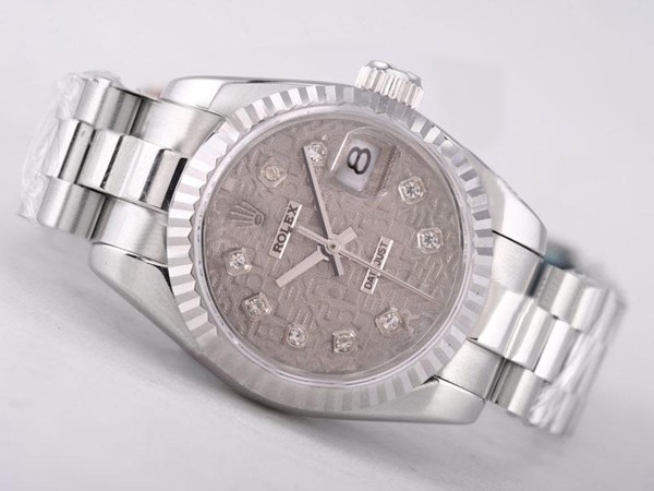 Rolex Datejust Swiss ETA 2671 Gray Computer Dial Diamon Marking Lady Size Montre Rolex Datejust Swiss ETA 2671 Gray Computer Dial Diamon Marking Lady Size Montre