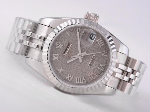Rolex Datejust Swiss ETA 2671 Gray Computer Dial Roman Marking Lady Size Montre