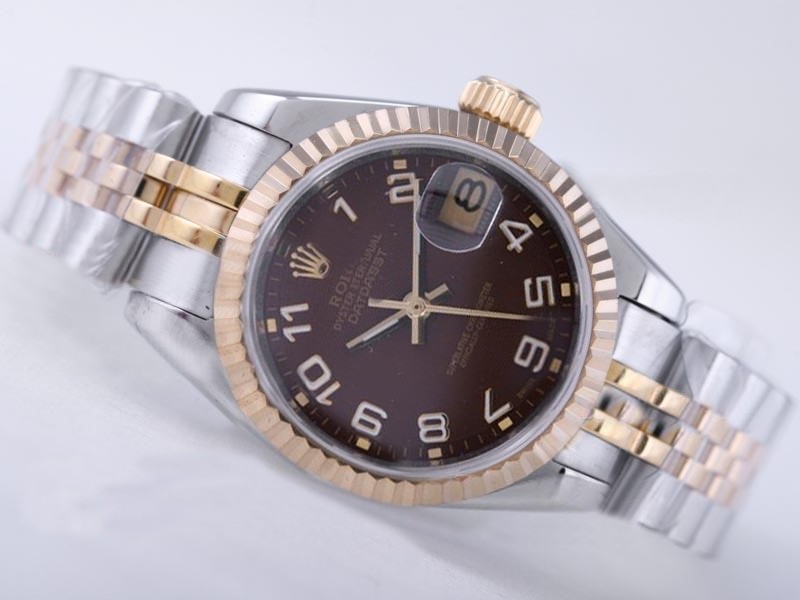 Rolex Datejust Swiss ETA 2671 Brown Dial Number Marking Lady Size Montre Rolex Datejust Swiss ETA 2671 Brown Dial Number Marking Lady Size Montre