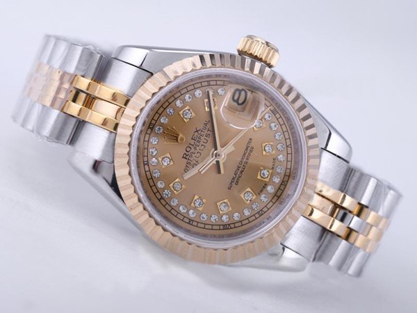 Rolex Datejust Swiss ETA 2671 Golden Dial Diamond Marking Lady Size Montre Rolex Datejust Swiss ETA 2671 Golden Dial Diamond Marking Lady Size Montre