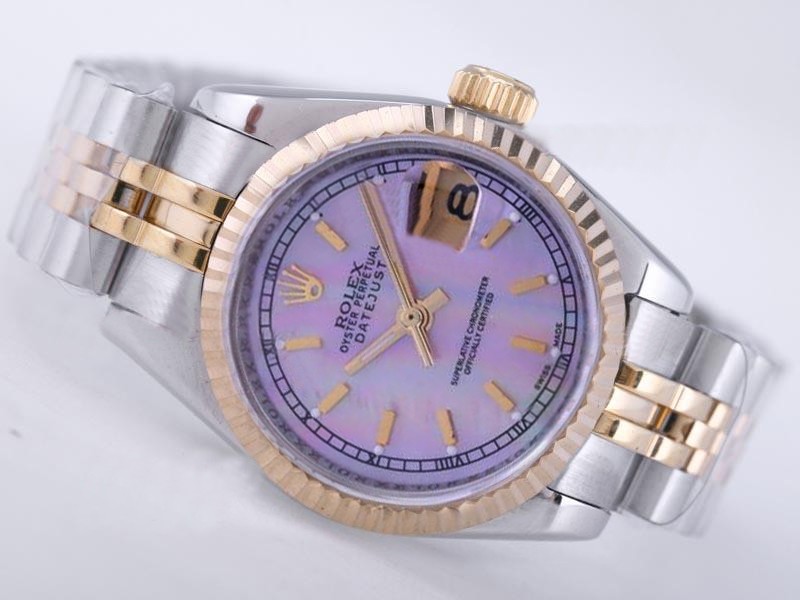 Rolex Datejust Swiss ETA 2671 Pink MOP Dial Stick Marking Lady Size Montre