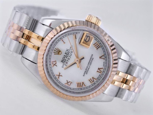 Rolex Datejust Swiss ETA 2671 Silver Dial Roman Marking Lady Size Montre