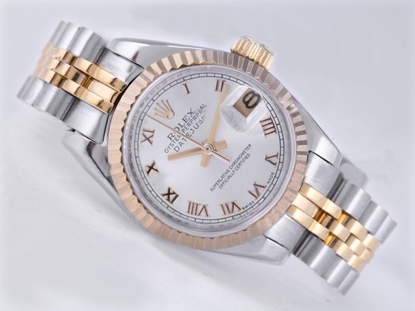 Rolex Datejust Swiss ETA 2671 Silver Dial Roman Marking Lady Size Montre