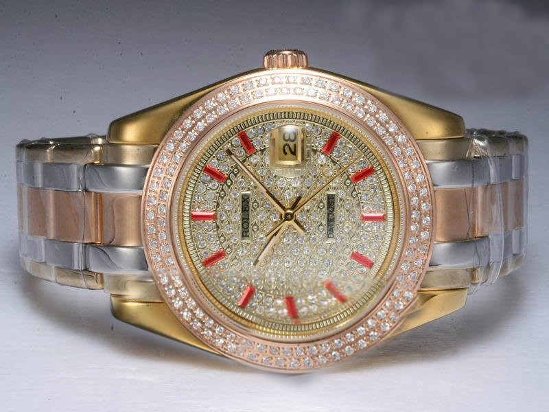 Rolex Masterpiece Three Tone With Diamond Bezel And Dial-40MM Montre