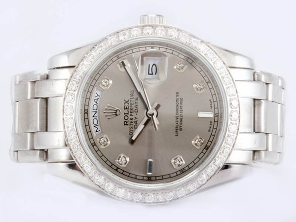 Rolex Masterpiece Diamond Marking And Bezel With Gray Dial Montre Rolex Masterpiece Diamond Marking And Bezel With Gray Dial Montre