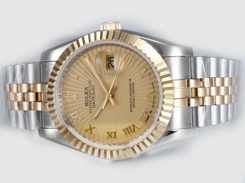 Rolex Datejust Automatic Golden Dial-Roman Marking Montre Rolex Datejust Automatic Golden Dial-Roman Marking Montre