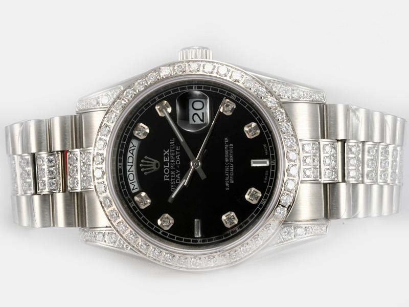 Rolex Day-Date Swiss ETA 2836 Diamond Strap And Bezel Montre