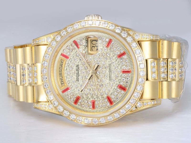 Rolex Day-Date Automatic Diamond Bezel And Dial Montre
